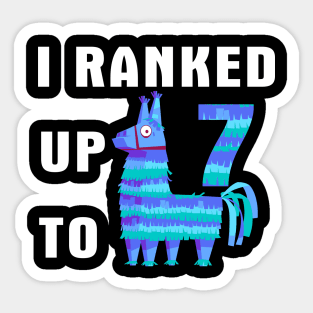 I Ranked Up To 7 Birthday Video Game Llama Sticker